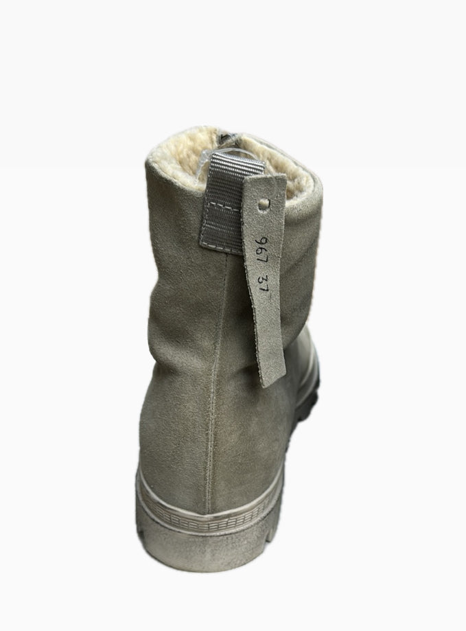 Lofina Suede Boot With Front Zipper - Sand