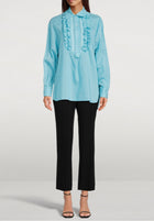 Smythe Oversized Tuxedo Shirt - Aqua