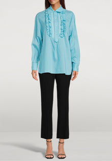 Smythe Oversized Tuxedo Shirt - Aqua