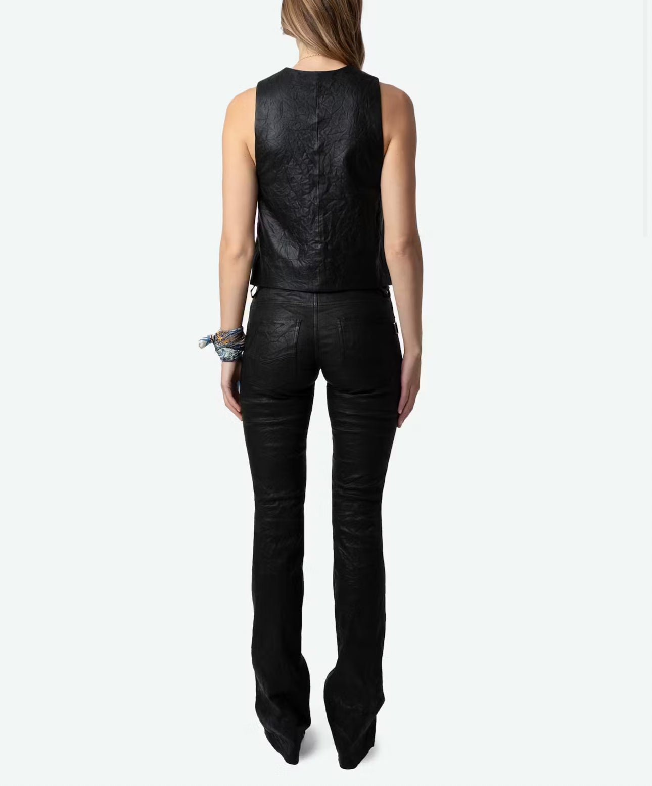 Zadig & Voltaire Emilie Crinkled Leather Vest