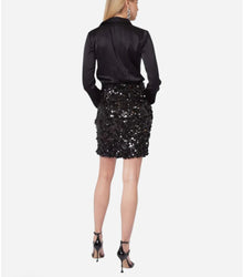 Gilner Farrar Addison Dress - Black Paillets