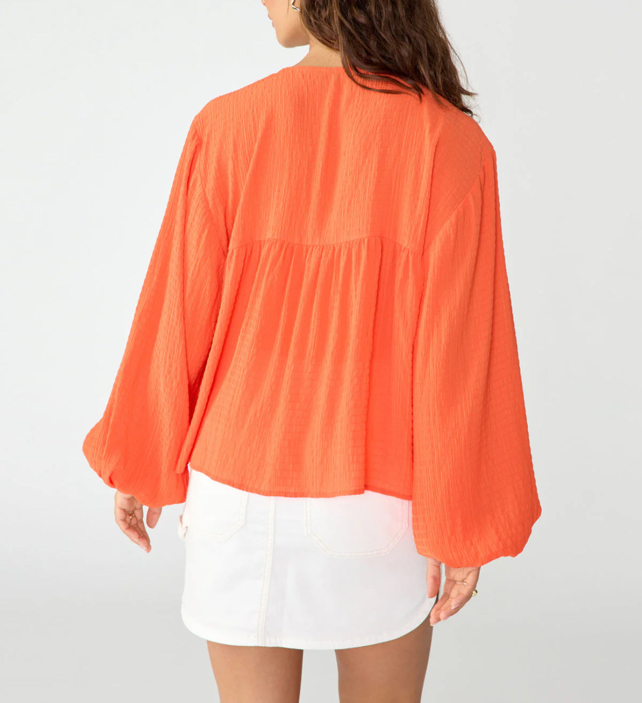 Sanctuary Wide Sleeve Blouse - Blood Orange