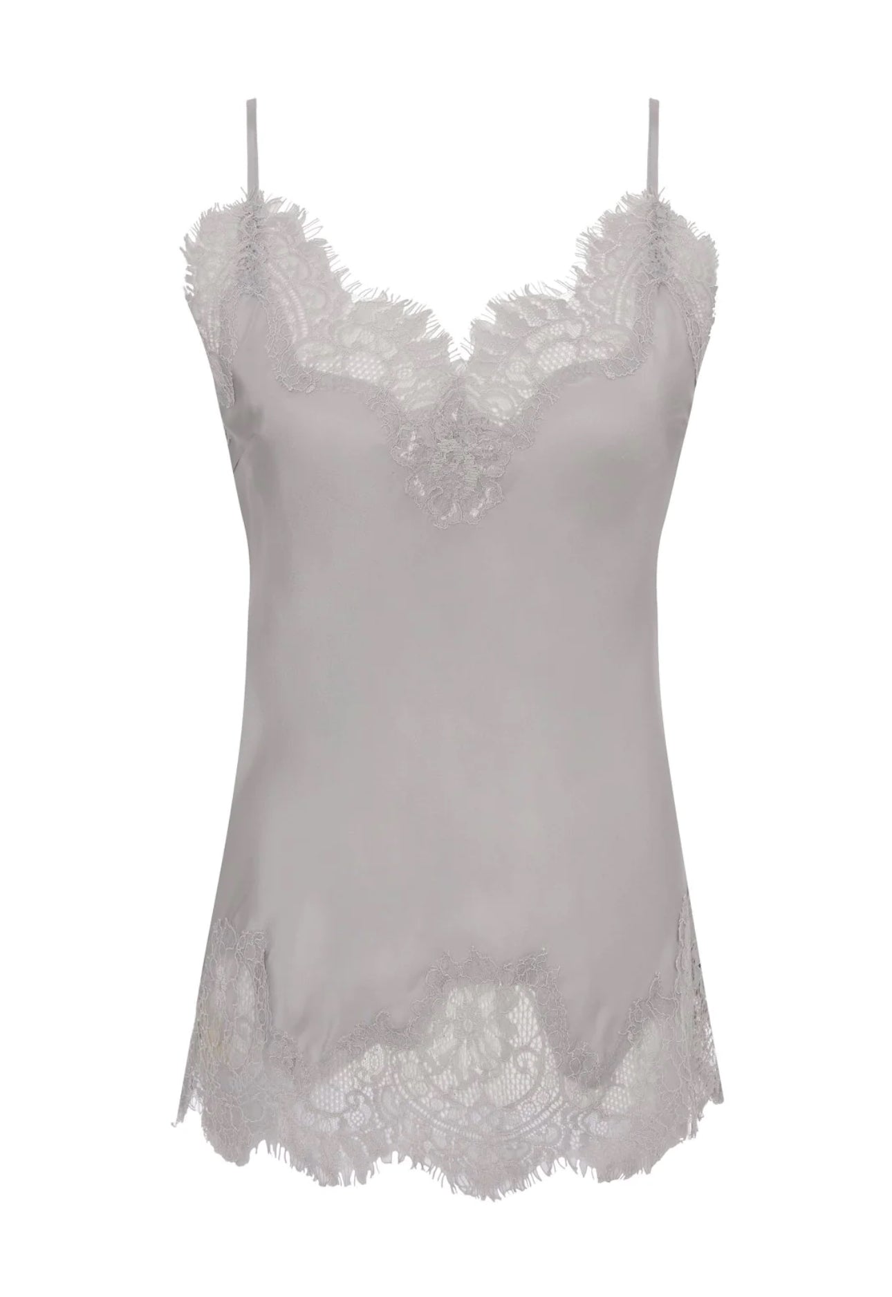 Gold Hawk Coco Lace Silk Cami - Ice Grey