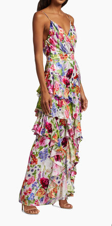 alice + olivia Hayden Ruffled Floral Maxi Dress