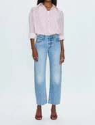 Pistola Samantha Oversized Button Up Shirt - Ruby Stripe