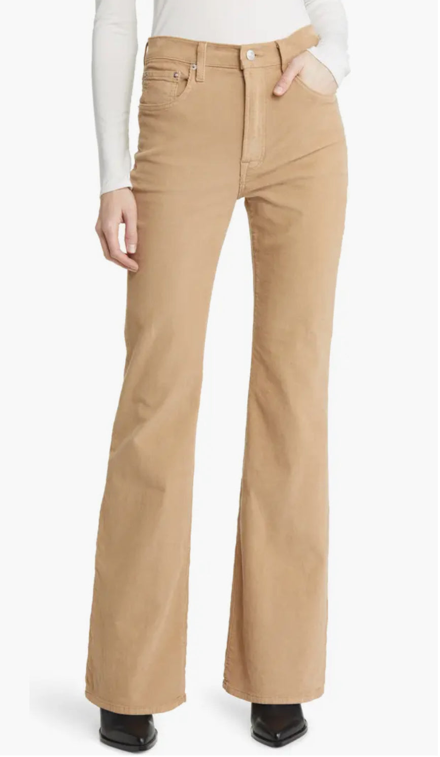 EDWIN Ryder High Waist Flare Corduroy Jeans - Camel