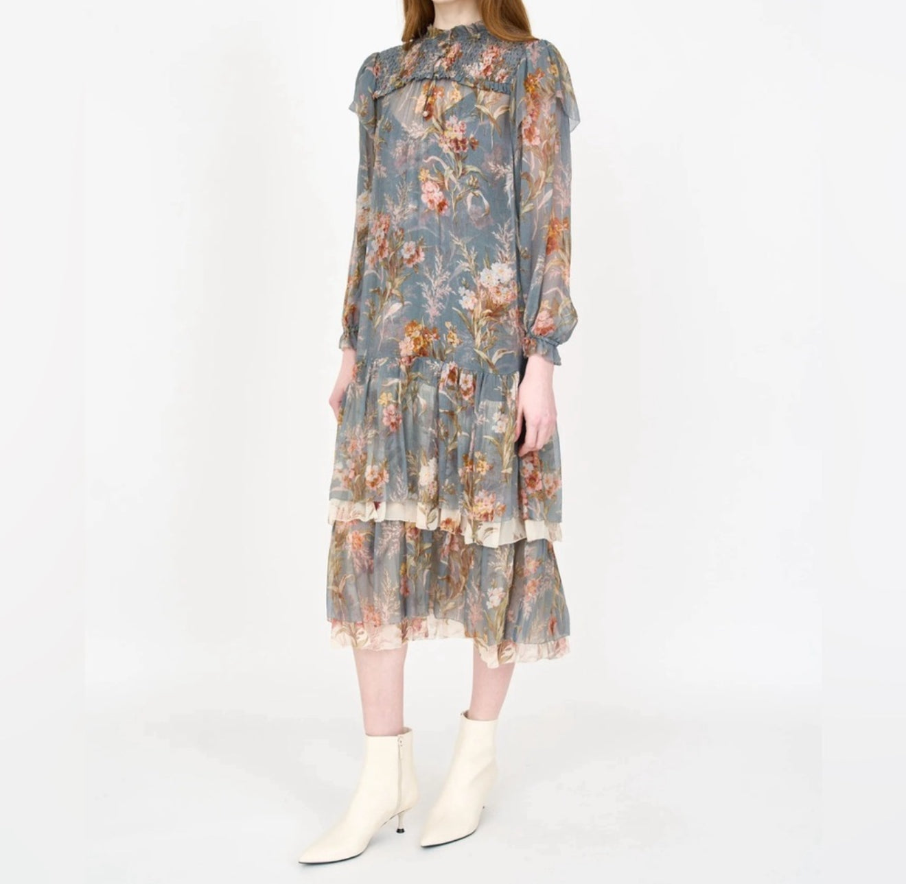 Christy Lynn Gianna Dress - Blue Brocade
