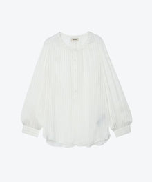 Zadig & Voltaire Teck Satin Raye Blouse - Off White