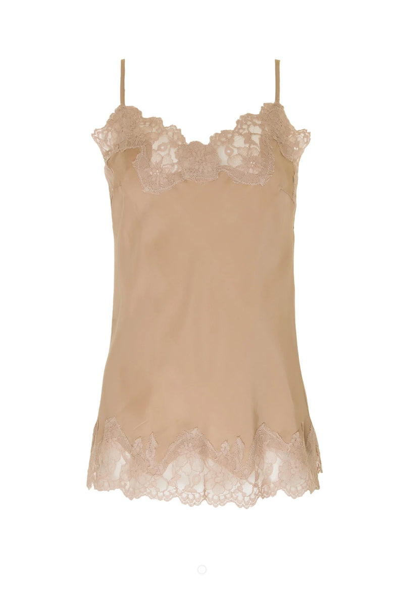 Gold Hawk Marilyn Lace Silk Cami - Sand