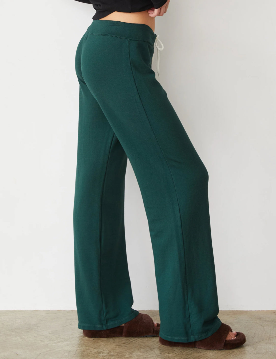 Monrow Softfleece Straight Leg Vintage Sweat - Evergreen