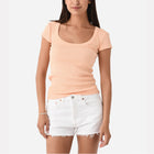 Lima Scoop Neck Tee - Cantaloupe
