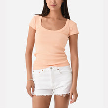 Lima Scoop Neck Tee - Cantaloupe