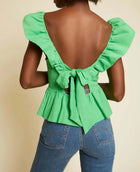 Nation Ltd Jenny Fused Ruffle Tank - Green