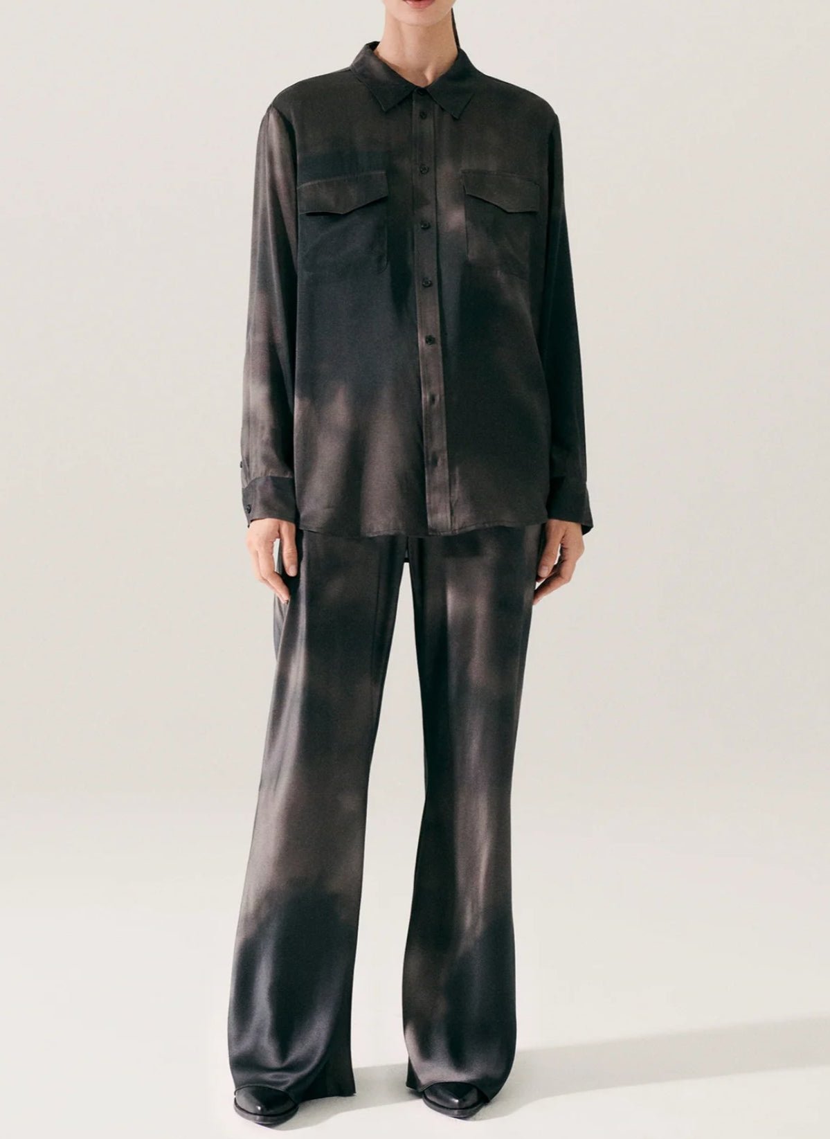 SILK LAUNDRY Bias Cut Pants - Smoke