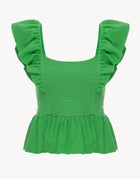 Nation Ltd Jenny Fused Ruffle Tank - Green