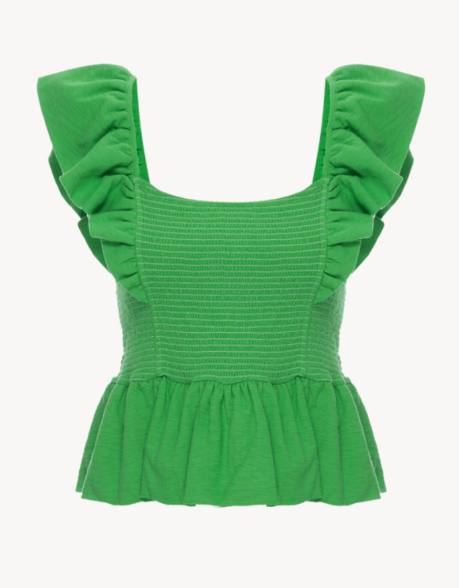 Nation Ltd Jenny Fused Ruffle Tank - Green