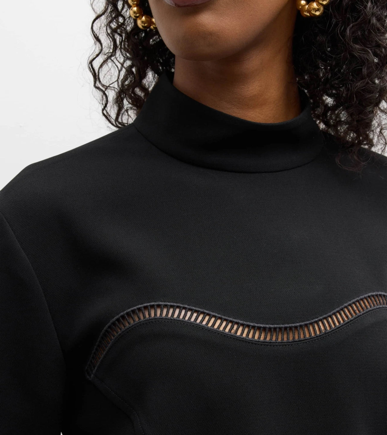 A.L.C. Holly Open-Stitch Top - Black