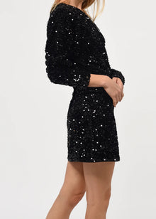 Greylin Felina One Shoulder Sequins Mini Dress - Black