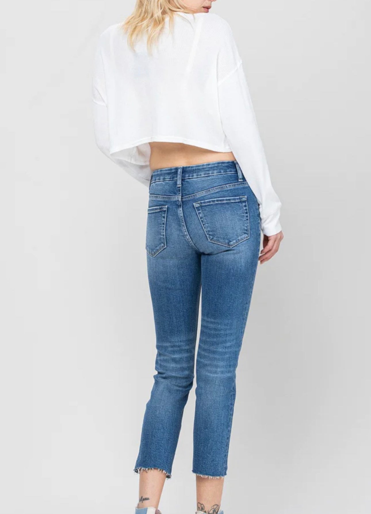 Vervet Carlene High Rise Slim Straight Crop