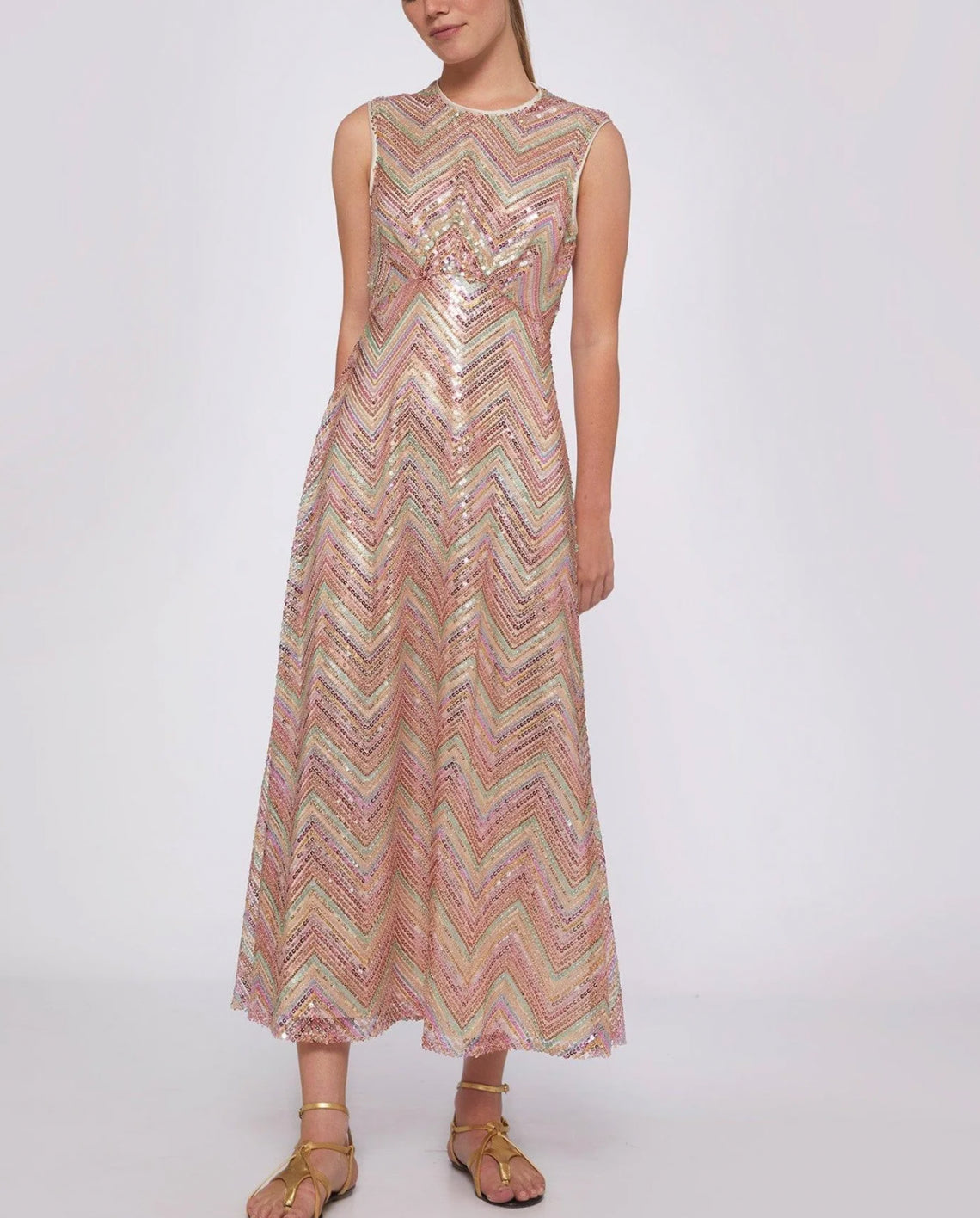 Vilagallo Grazia ZigZag Sequins Dress