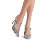 Larroude Candy Lurex Mules - Silver