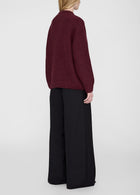 Anine Bing Sydney Crew Sweater Signature - Zinfandel