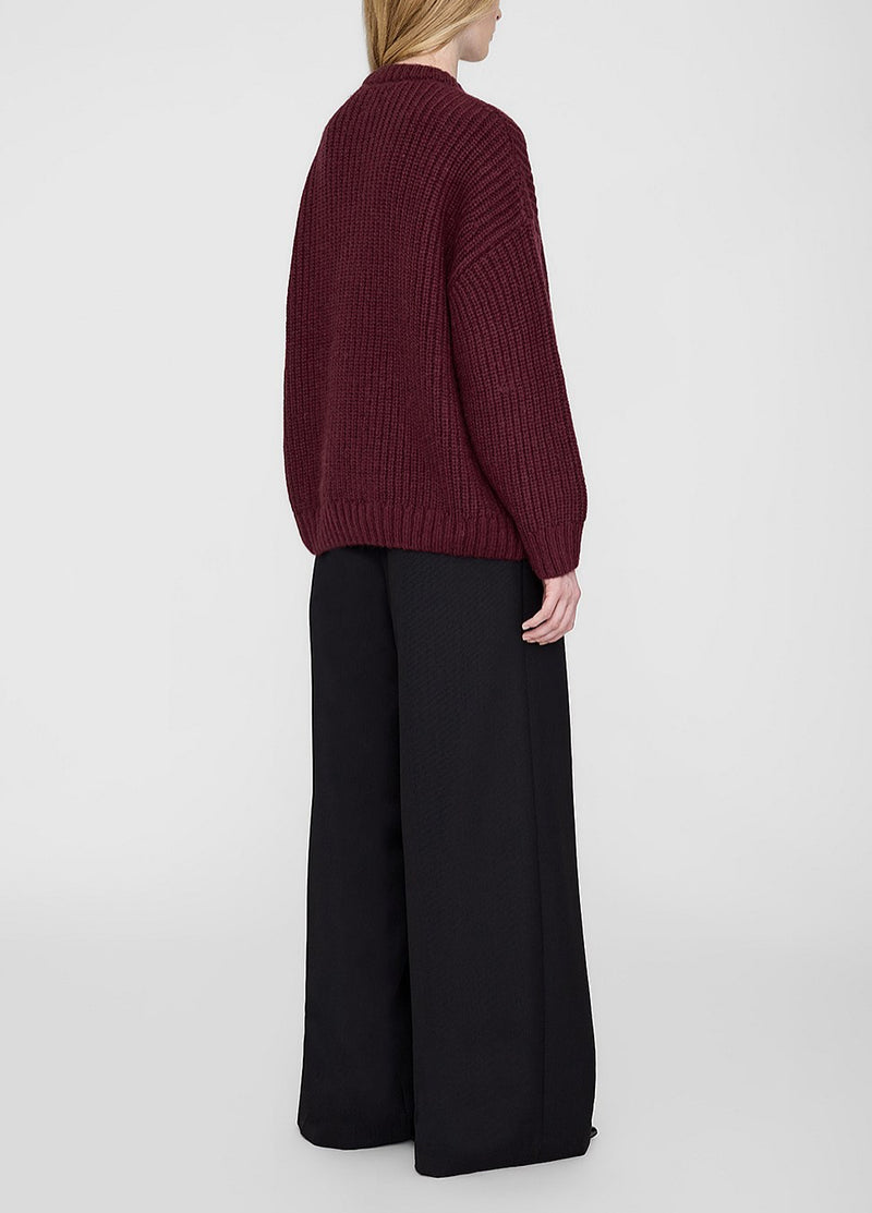 Anine Bing Sydney Crew Sweater Signature - Zinfandel