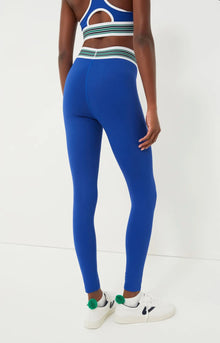 Lacoste x Bandier Multi Striped Legging- Cobalt