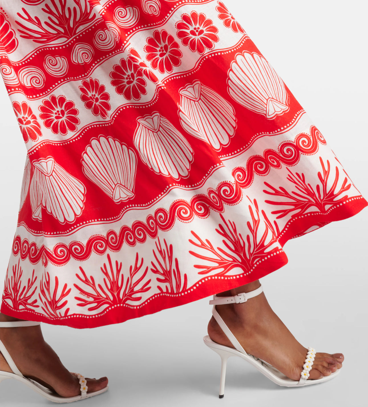 FARM RIO Red Ainika Shell Skirt