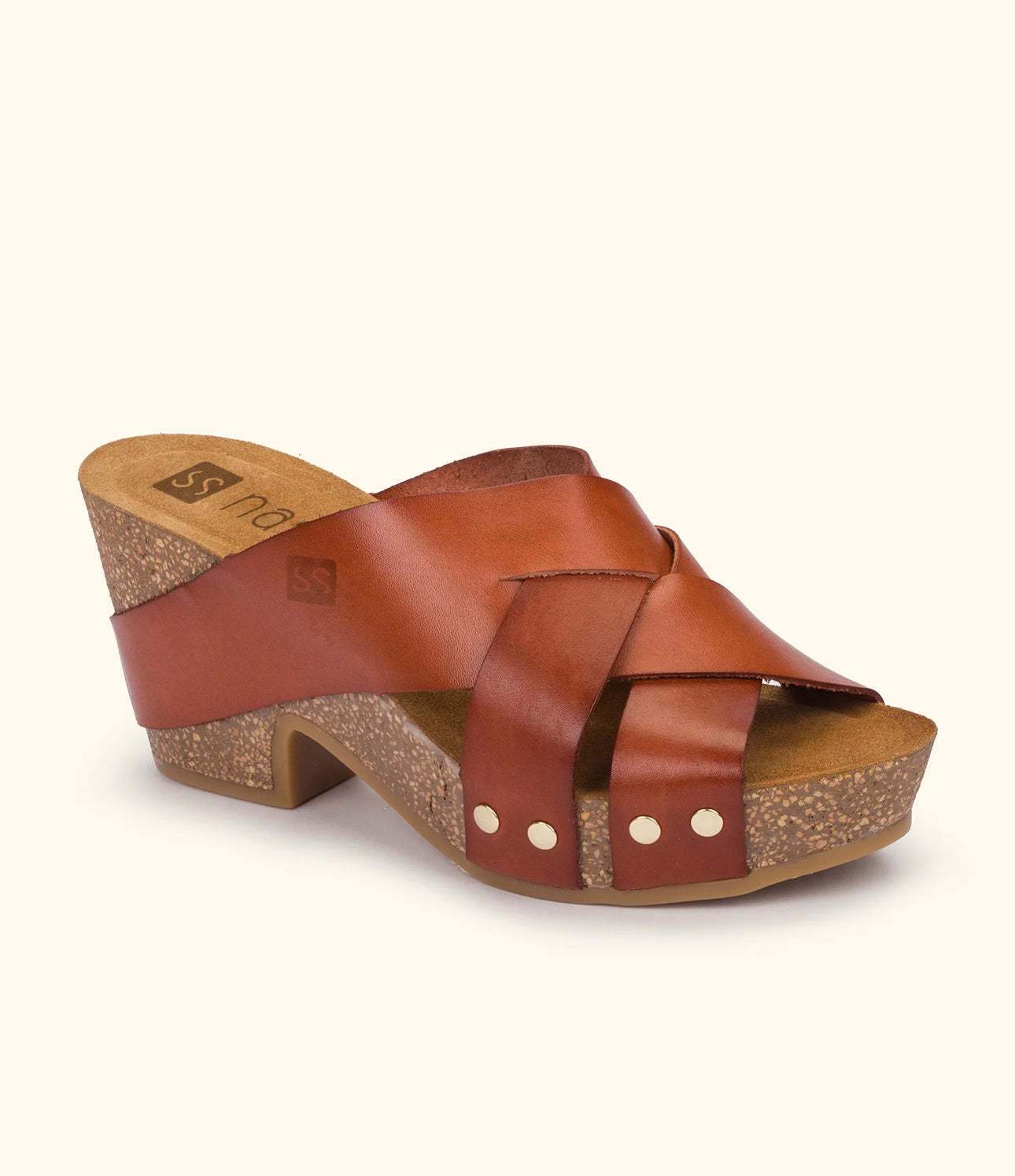 nassima Kilda Wedge Sandal - Brown