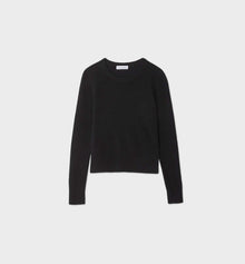 White + Warren Cashmere Shrunken Crewneck - Black