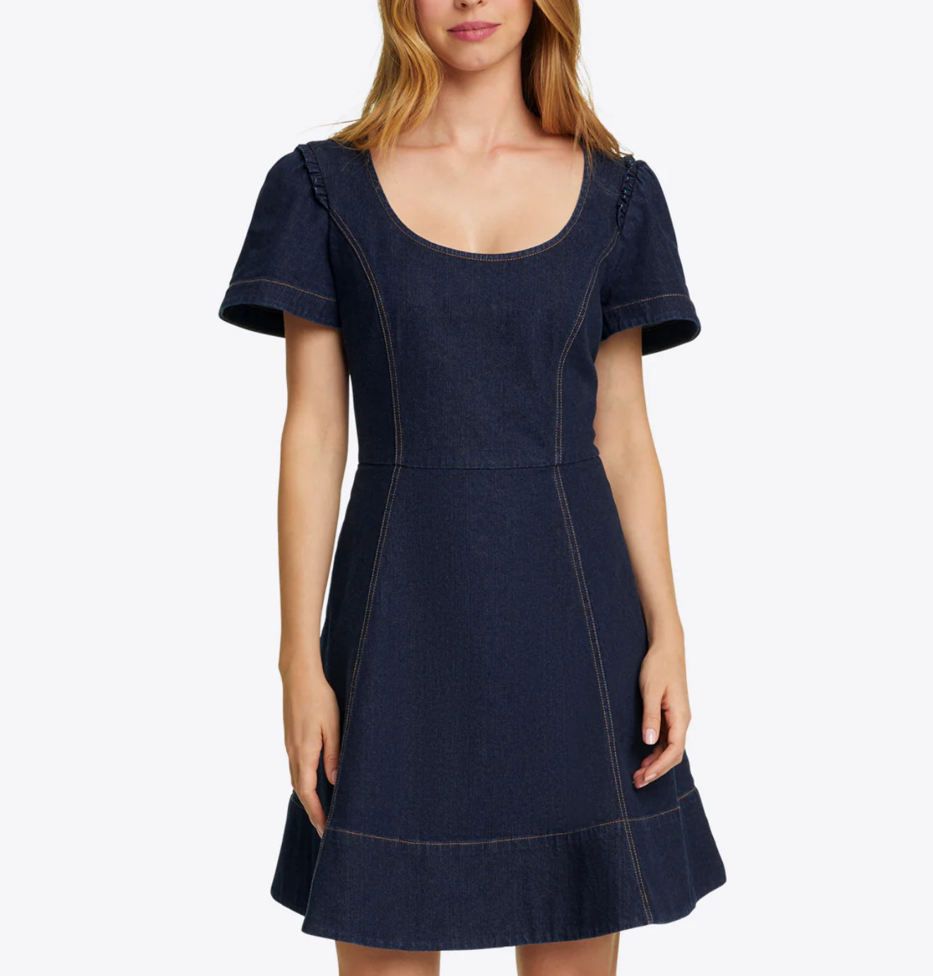 Draper James Faith Love Circle Dress - Dark Wash