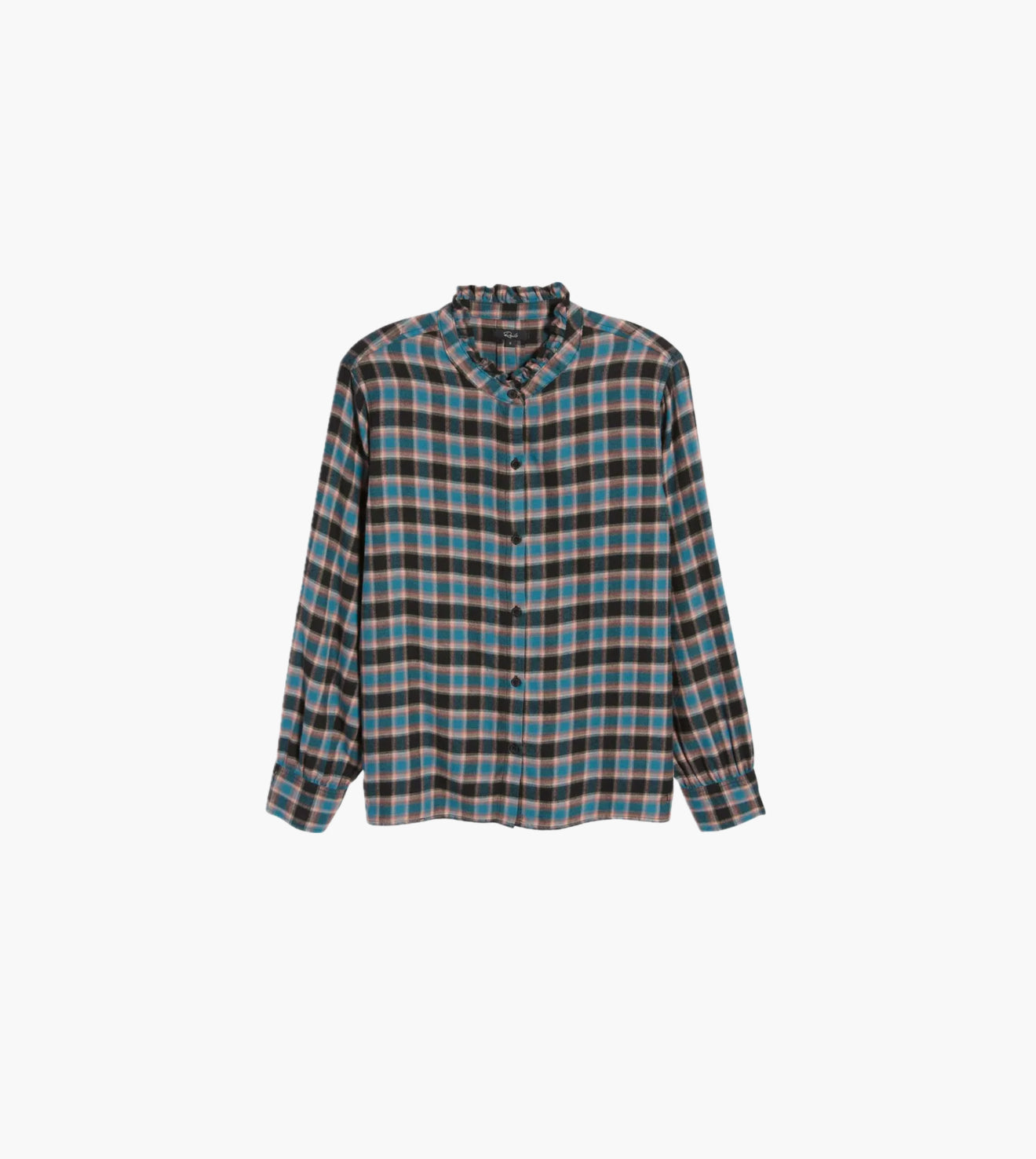 Rails Andie Plaid Flannel Button-Up Shirt - Rose Teal Coal
