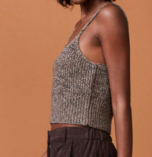 Monrow Marled Sweater Crop Rib Tank