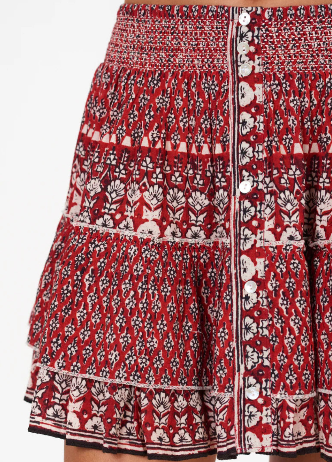 M.A.B.E. Mari Printed Skirt - Red Ochre