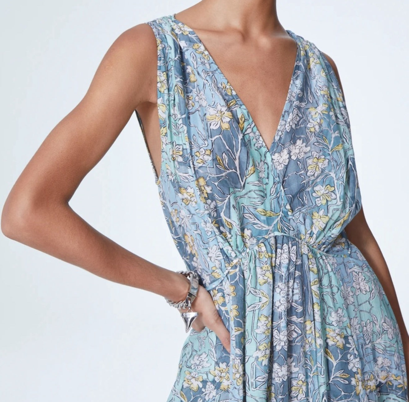 Maria Cher Zapala Maren Long Dress - Mix 3 Blue