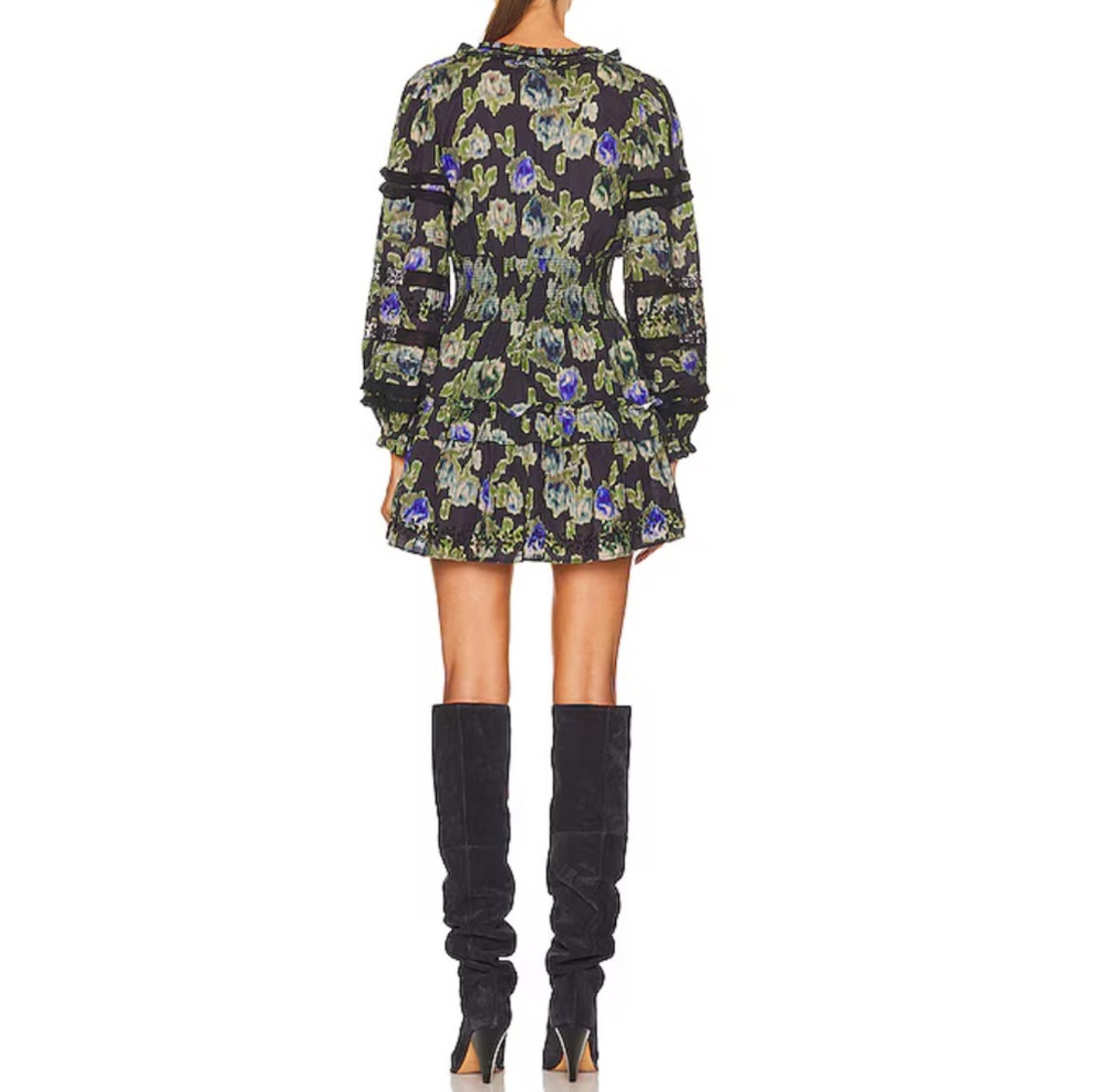 LoveShackFancy Clarkie Dress - Deep Blue Trace