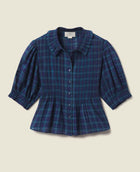 Trovata Jess Blouse - Oceanside Plaid