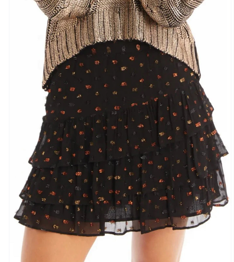 Allison New York Ariana Mini Skirt - Black Metallic