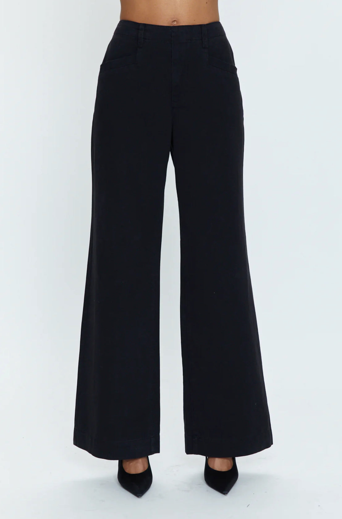 Pistola Jasmine High Rise Wide Leg Trouser - Black