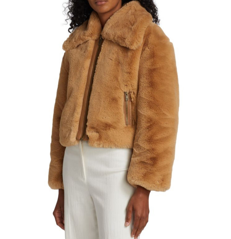 dh New York Paloma Cropped Faux Fur Jacket