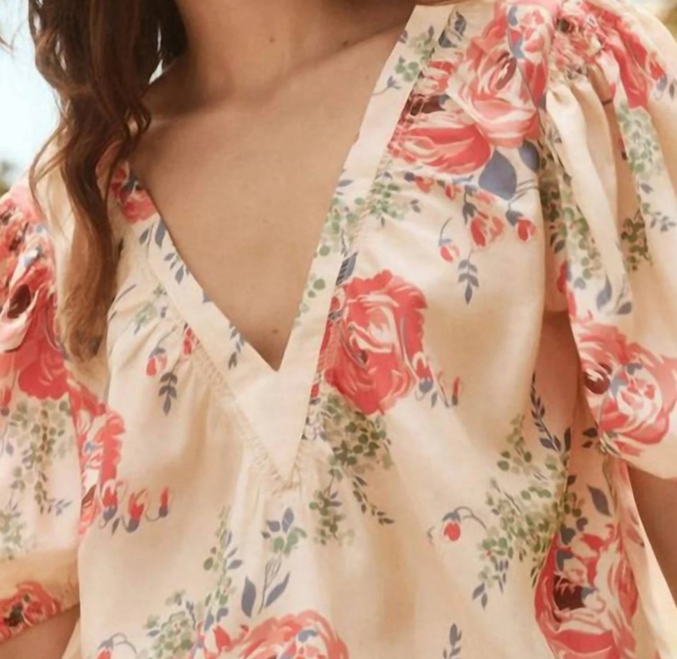 The Great. The Bungalow Top - Echo Rose Print