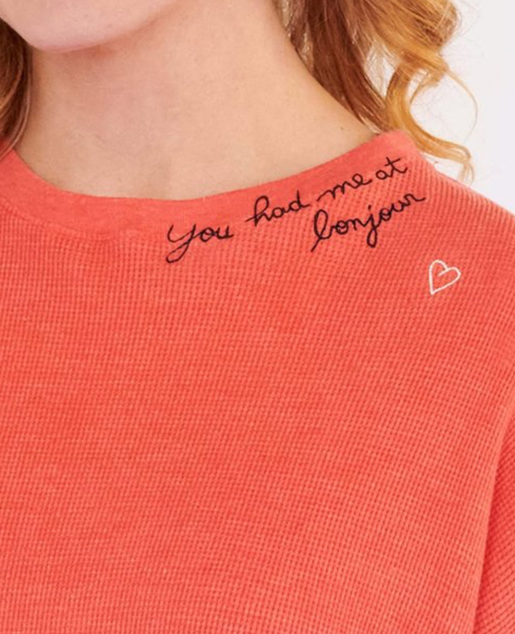 Sundry You Had Me Thermal Crew - Coral