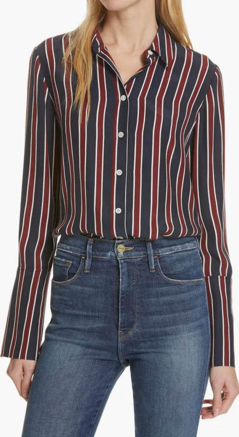 Frame Stripe Pajama Shirt