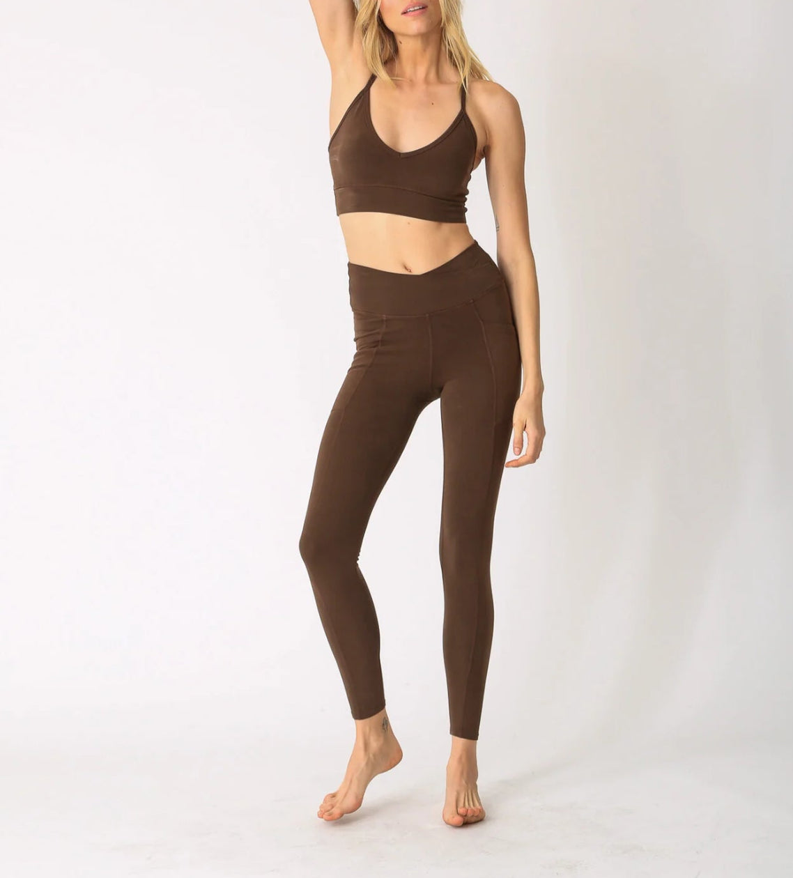 Electric & Rose Crossover Legging - Cocoa
