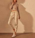James Perse Mixed Media Pant - Talc