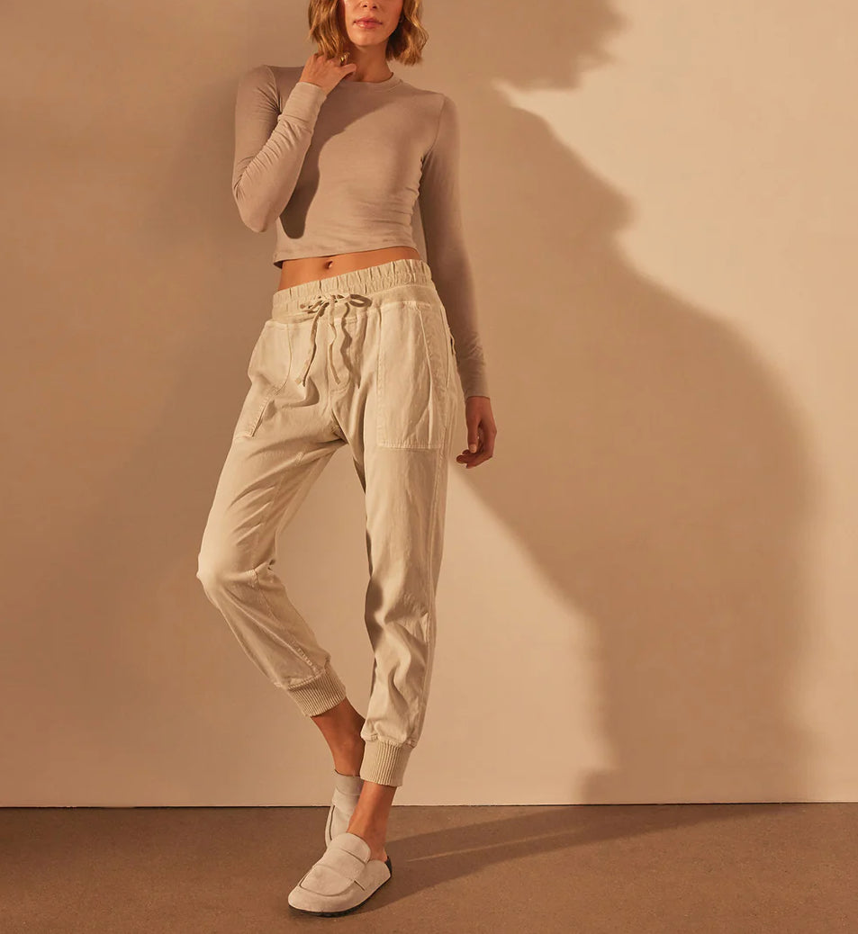 James Perse Mixed Media Pant - Talc
