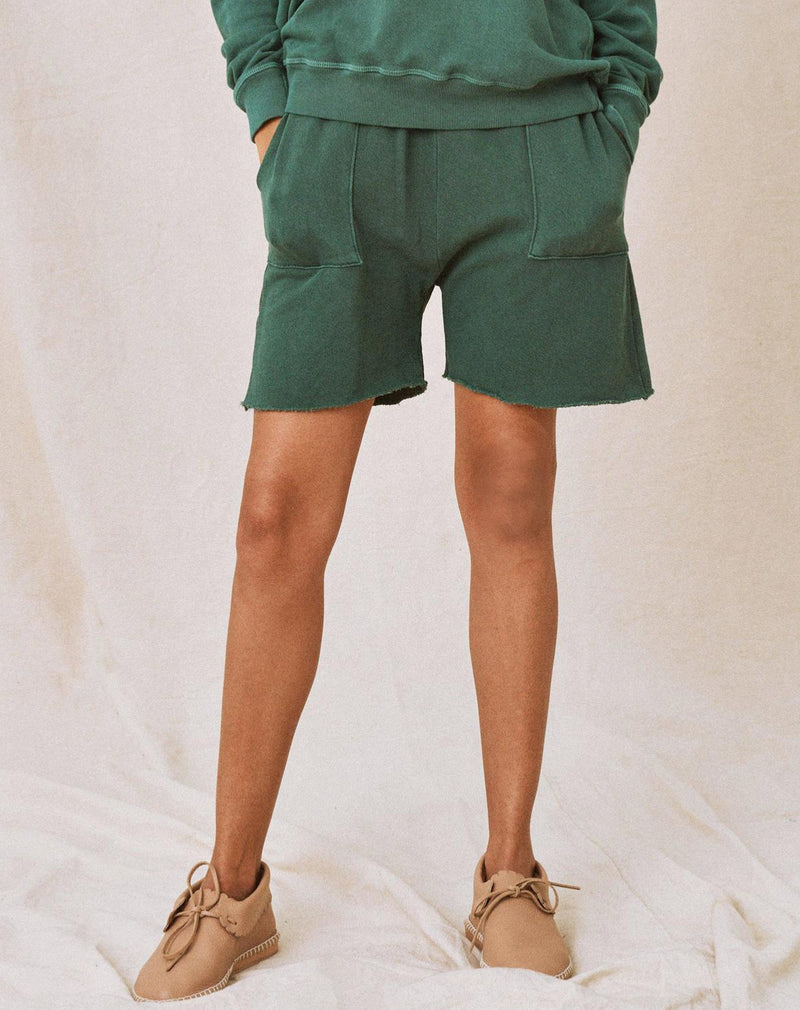 The Great. The Patch Pocket Sweat Short - Palm Leaf