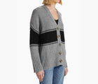 ATM Striped Oversized Cardigan - Cloud Grey