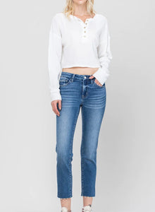 Vervet Carlene High Rise Slim Straight Crop